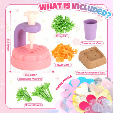 R RUCKERCO Flower Bouquet Craft Kits, DIY Arts and Crafts for Kids 4-6-8,Kids Crafts and Toys for Girls Toddler Activities Girl Art, 4 5 6 7 8+Year