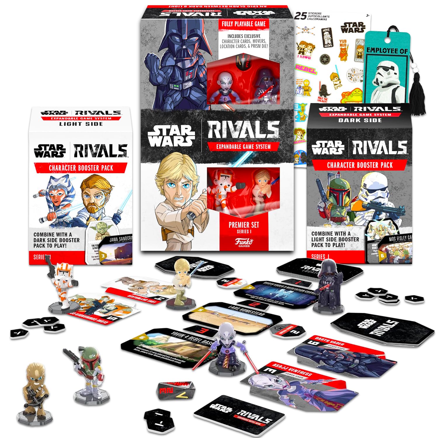 Star Wars Rivals Board Game with Expansion Packs - 3 Pc Bundle with Series 1 Expandable Game with Mini Figures and Booster Packs | Star Wars Game