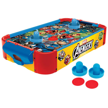Marvel Avengers Air Hockey Table for Kids - Wooden Tabletop Game with Puck, Pushers & Air Flow System - Marvel Licensed - Kids 4+