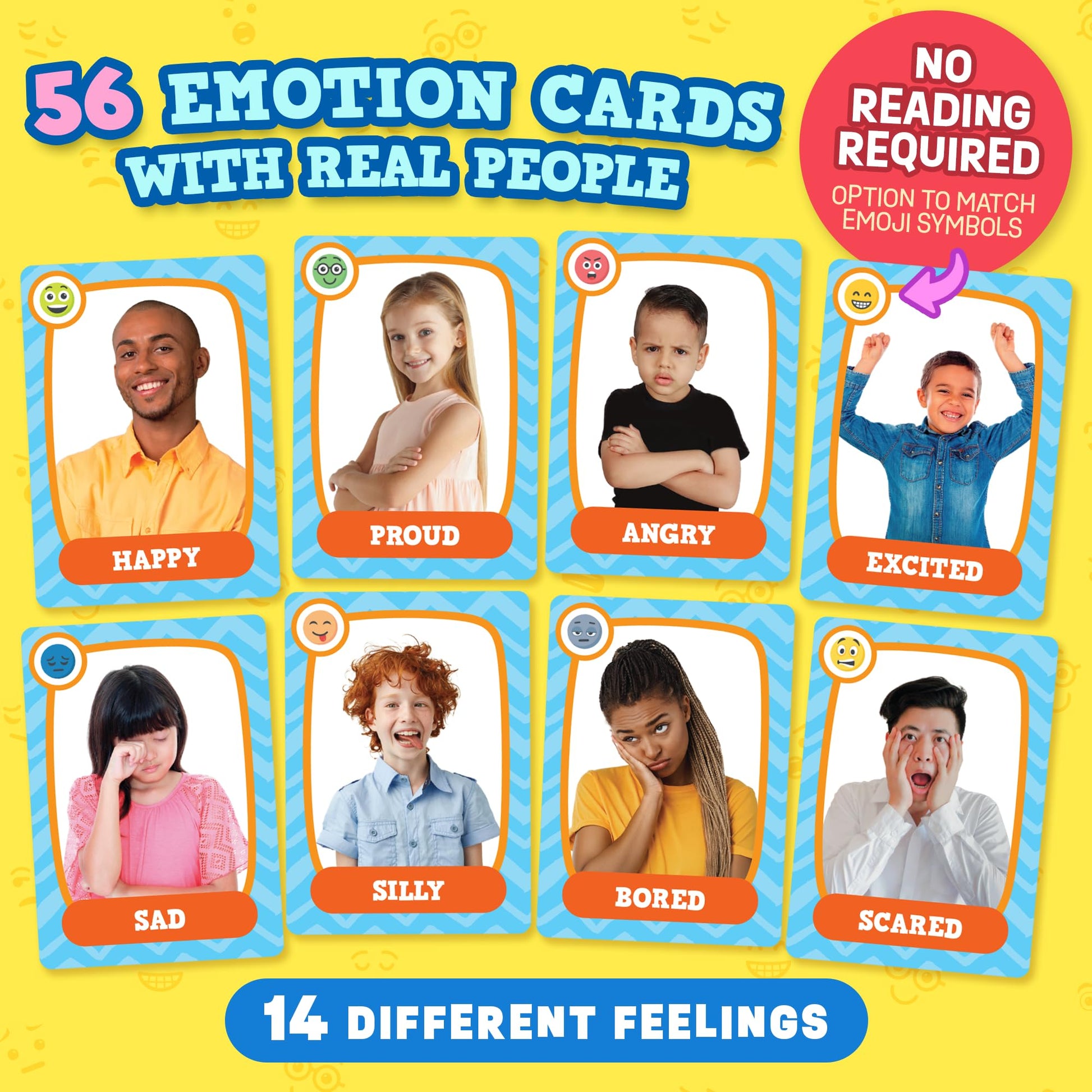 ThinkPsych Go Fish - Faces & Feelings Card Game Social Emotional Learning Game for Kids Ages 6+ | Teaches Emotions Through Play | 2-6 Players | Home