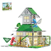 PicassoTiles Magnet Tile Building Blocks Ninja Dojo House Theme STEM Playset with 4 Character Action Figure Ninjas Weapon Accessories Magnetic Tiles