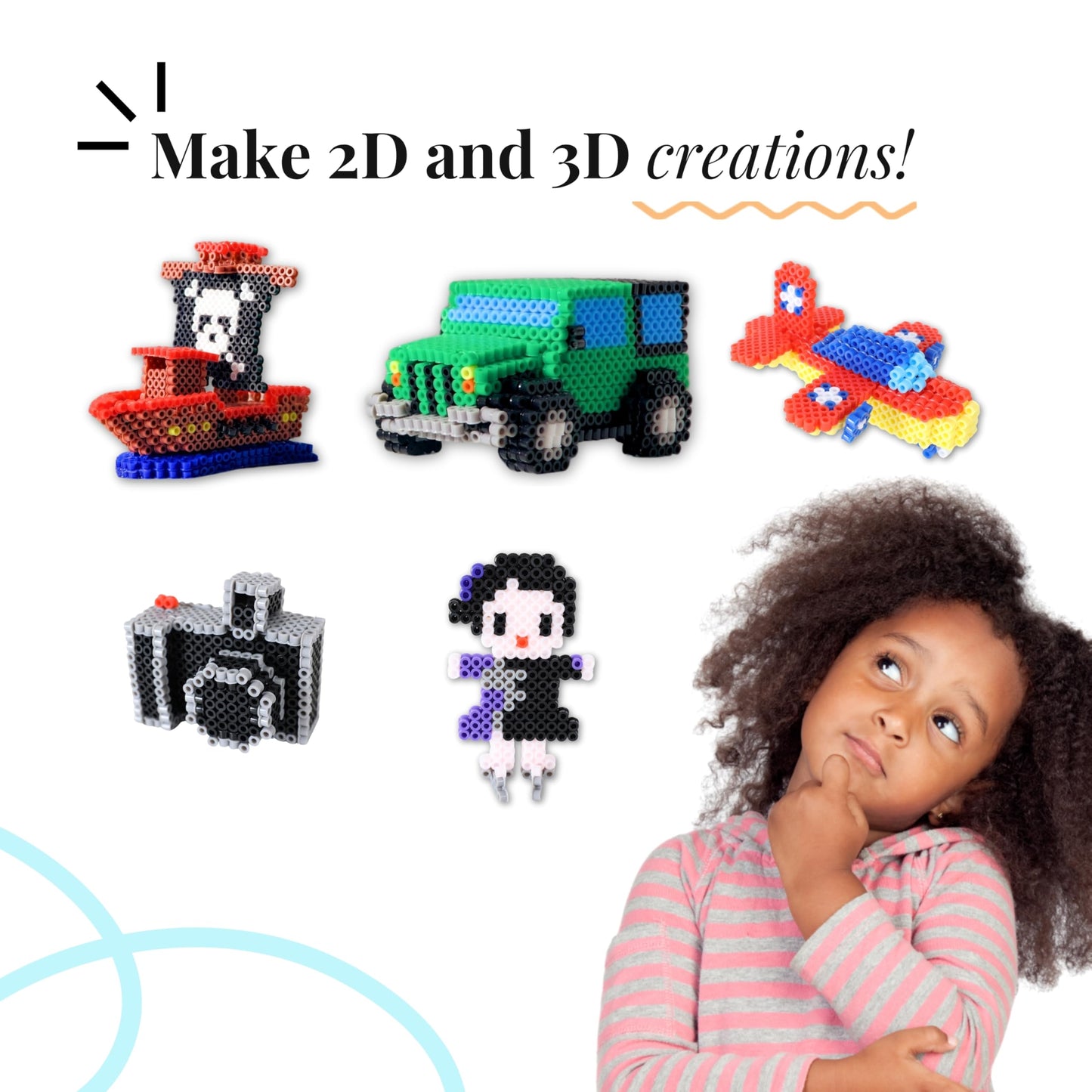 Flycatcher smART Pixelator 2.0 - LED Pattern Guide for Fuse Bead Crafts, 2D & 3D Designs, Free App-Connected STEAM Toy, Birthday Gift Ages 7+