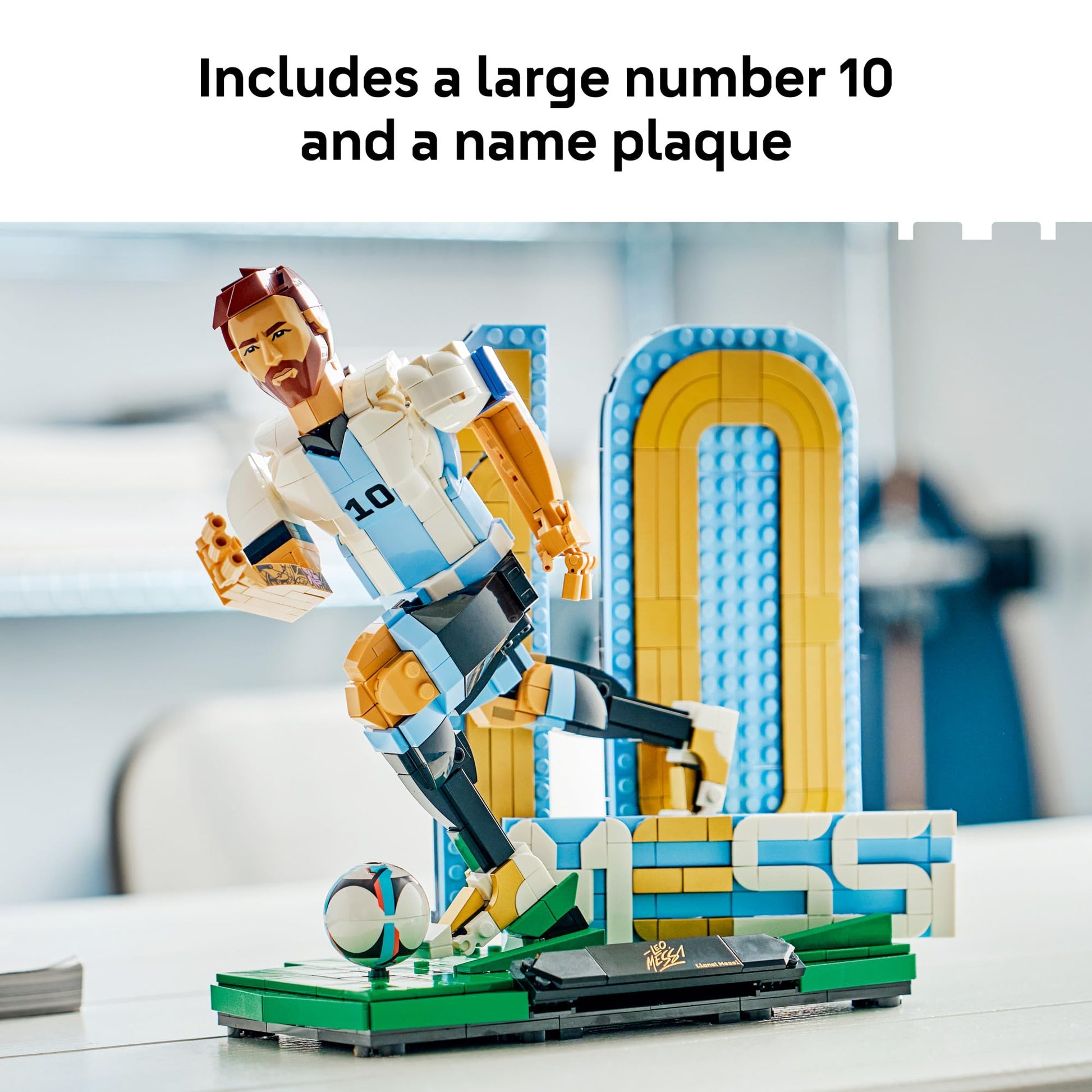 LEGO Editions Lionel Messi - Soccer Legend - Building Set for Boys & Girls, Ages 12+ - Collectible Soccer Gift with Plaque - Kids Bedroom or Shelf