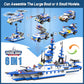 EP EXERCISE N PLAY City Police Set Battleship Building Toy, 1169 Pieces 6 in 1 Boat War Ship Block Set, Fun Toy Gift for Kids Boys & Girls Ages 6+