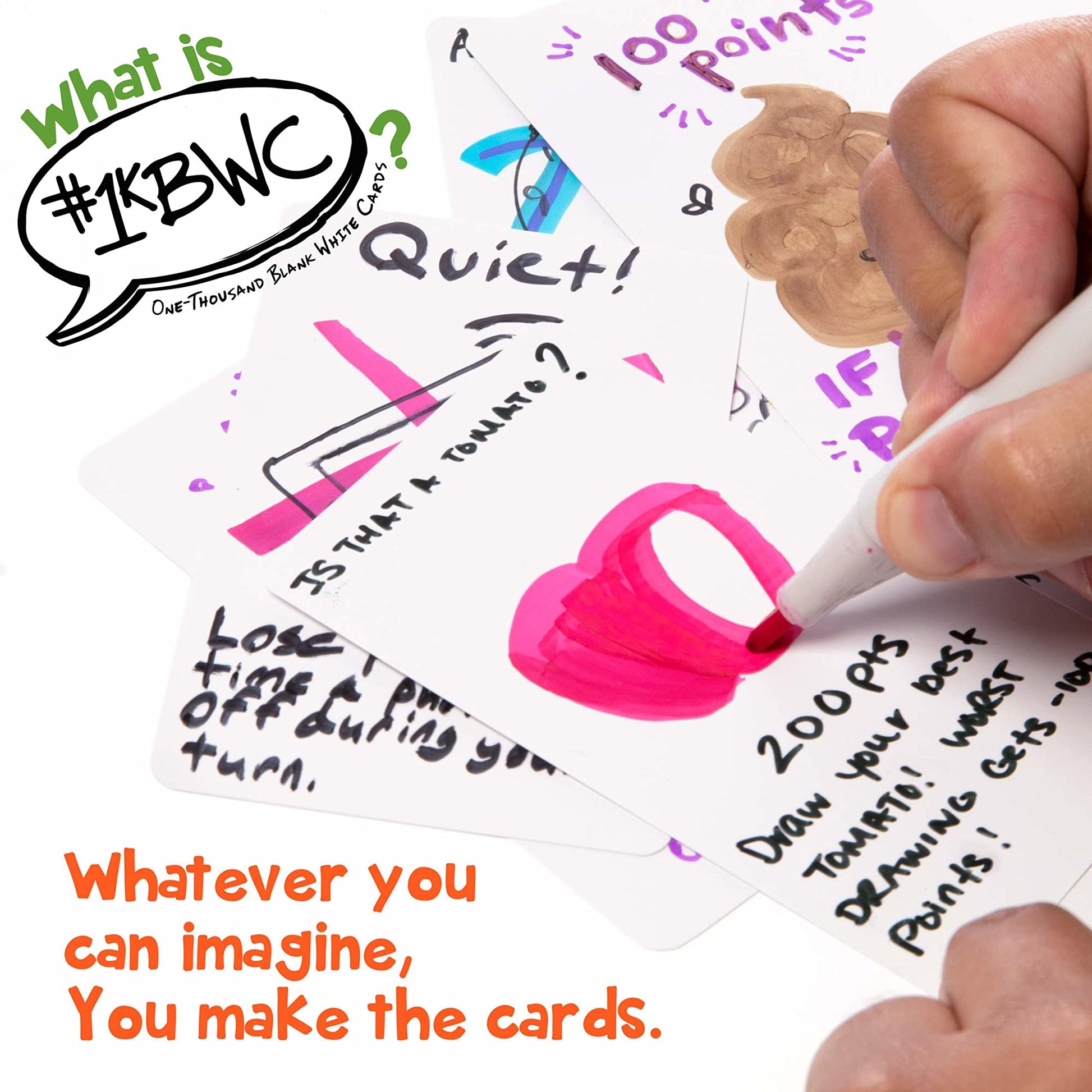 Brybelly 333 Card Booster Pack for 1000 Blank White Cards Game - Expansion for 1KBWC - Fun Customizable Group Party Game of Oddity & Imagination