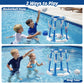 HYES 2 in 1 Pool Basketball Hoop, Floating Pool Toys, Blue