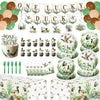 One Lucky Duck Birthday Decorations - 120PCS Mallard Duck Baby Shower Decorations with Banner, Hanging Swirls, Balloons, Tablecloths, Plates, Napkins