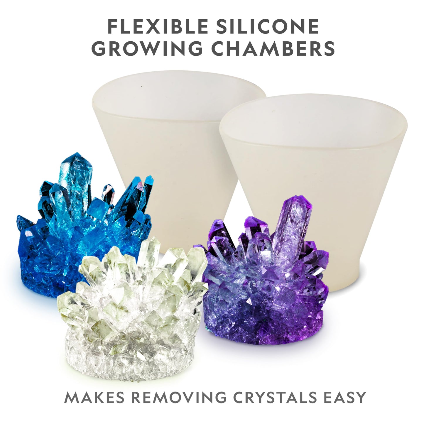 National Geographic Mega Crystal Growing Kit with 6 Crystals for Kids 8-12