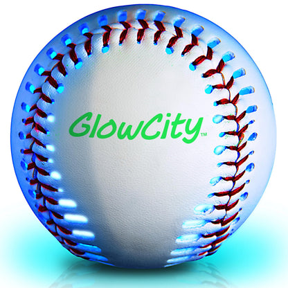 GlowCity Premium Leather LED Rechargeable Light-Up Baseball - Illuminate the Game - Nighttime Fun and Play - Sports Stuff & Gadgets for Kids Age 8
