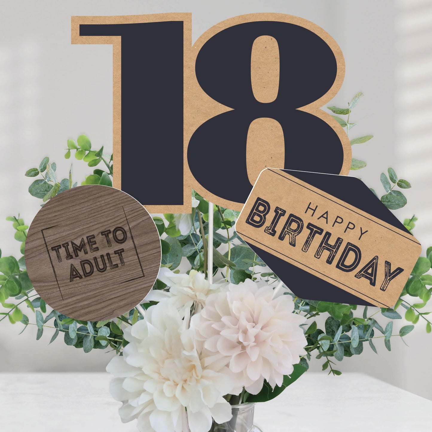 Big Dot of Happiness 18th Milestone Birthday - Birthday Party Centerpiece Sticks - Table Toppers - Set of 15