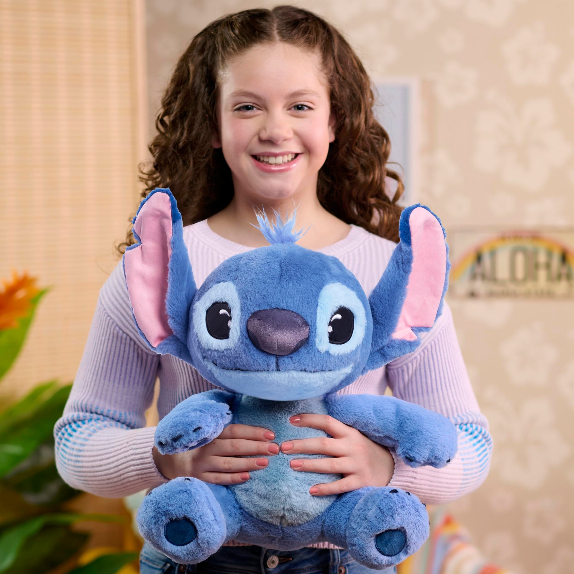 Disney Stitch Live-Action 13-inch Large Plush Stuffed Animal, Soft Toy for Kids, Blue, Alien, Toy for Fans, Girls, Boys, Kids, Ages 2 and Up by Just