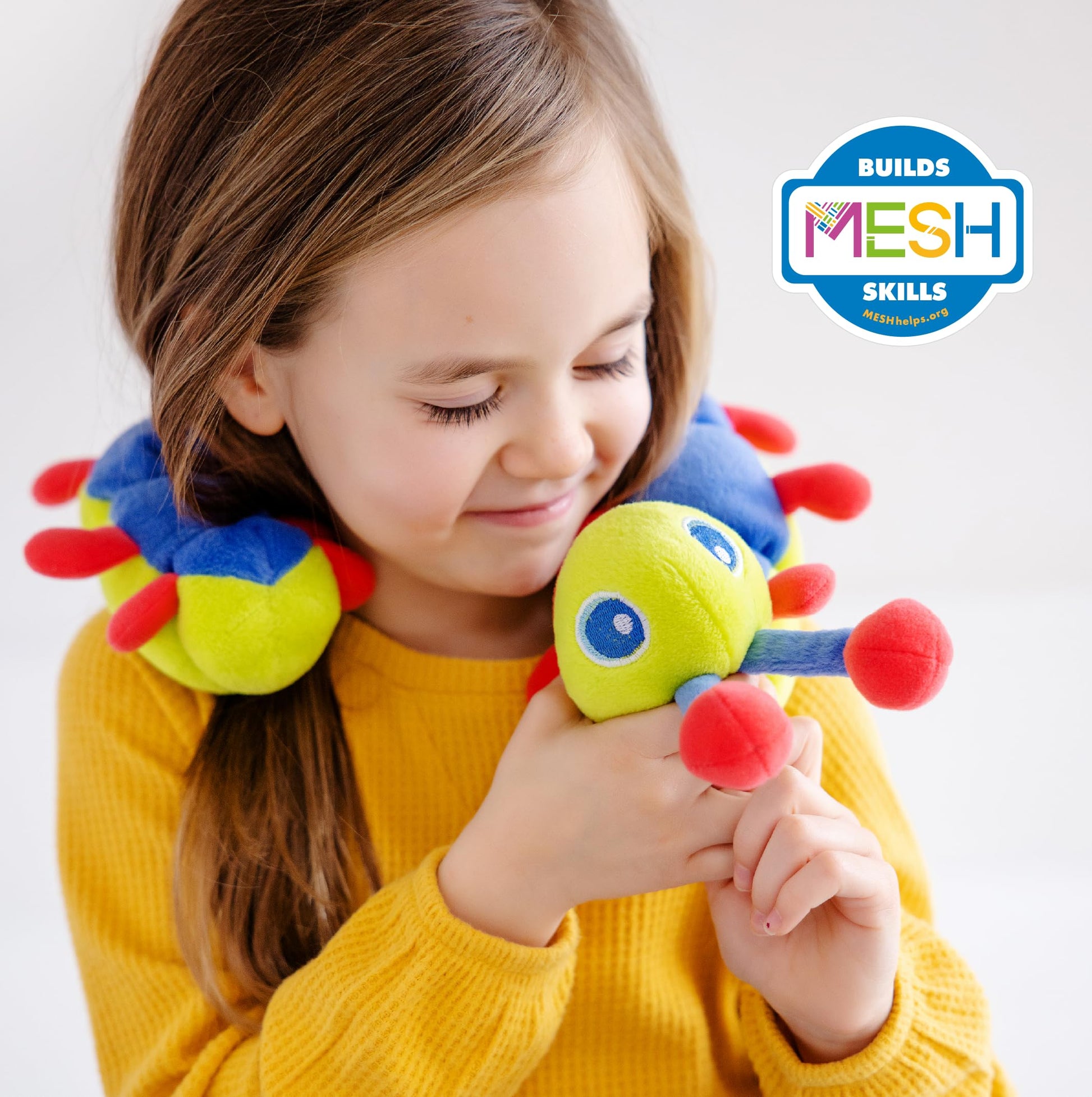 Calmee the Caterpillar Weighted Sensory Plush Toy for Kids, Breathing Exercise & Calming Tool for Focus and Emotional Regulation, SEL Mindfulness Toy