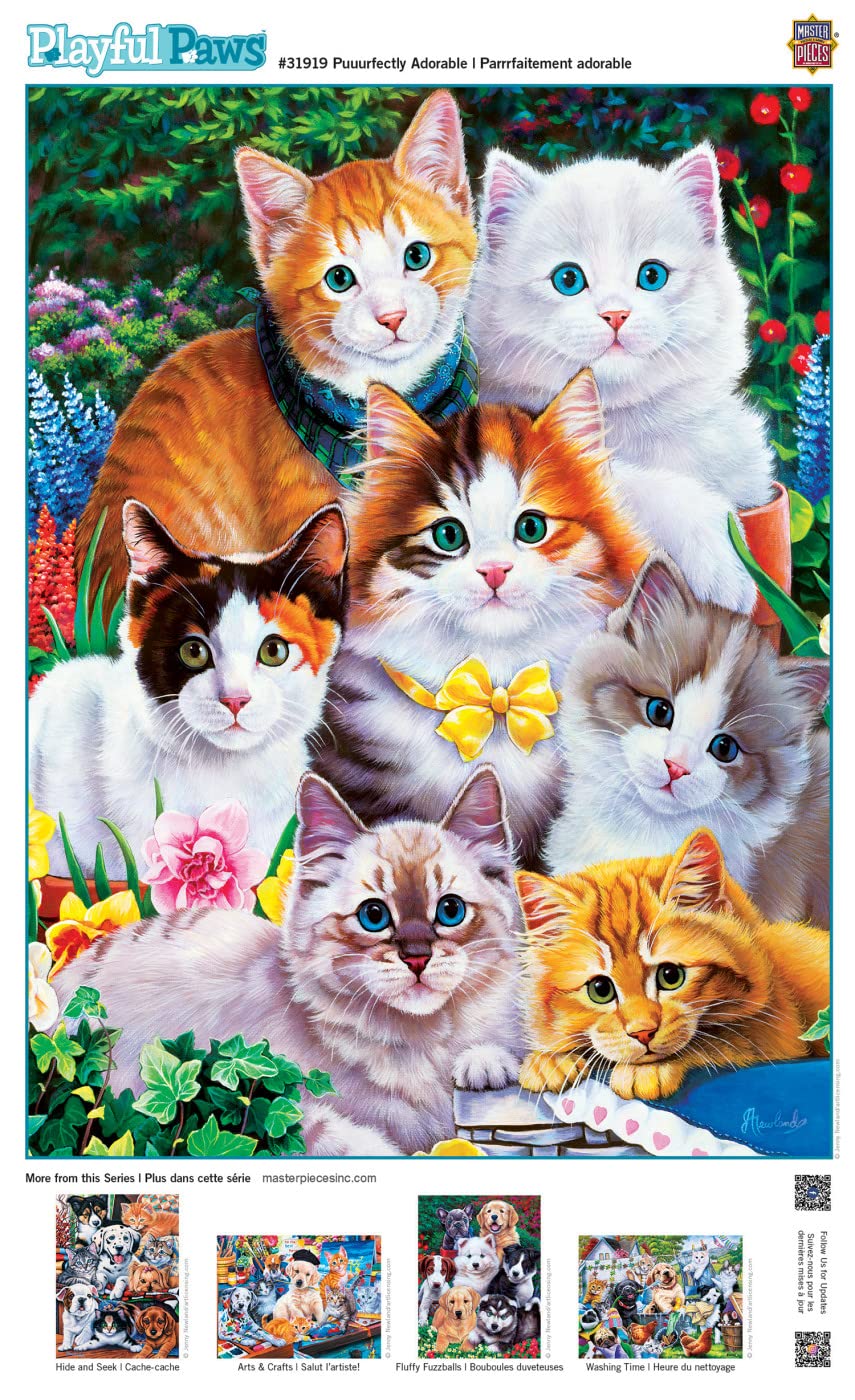 MasterPieces 300 Piece EZ Grip Jigsaw Puzzle - Purrfectly Adorable - 18"x24"