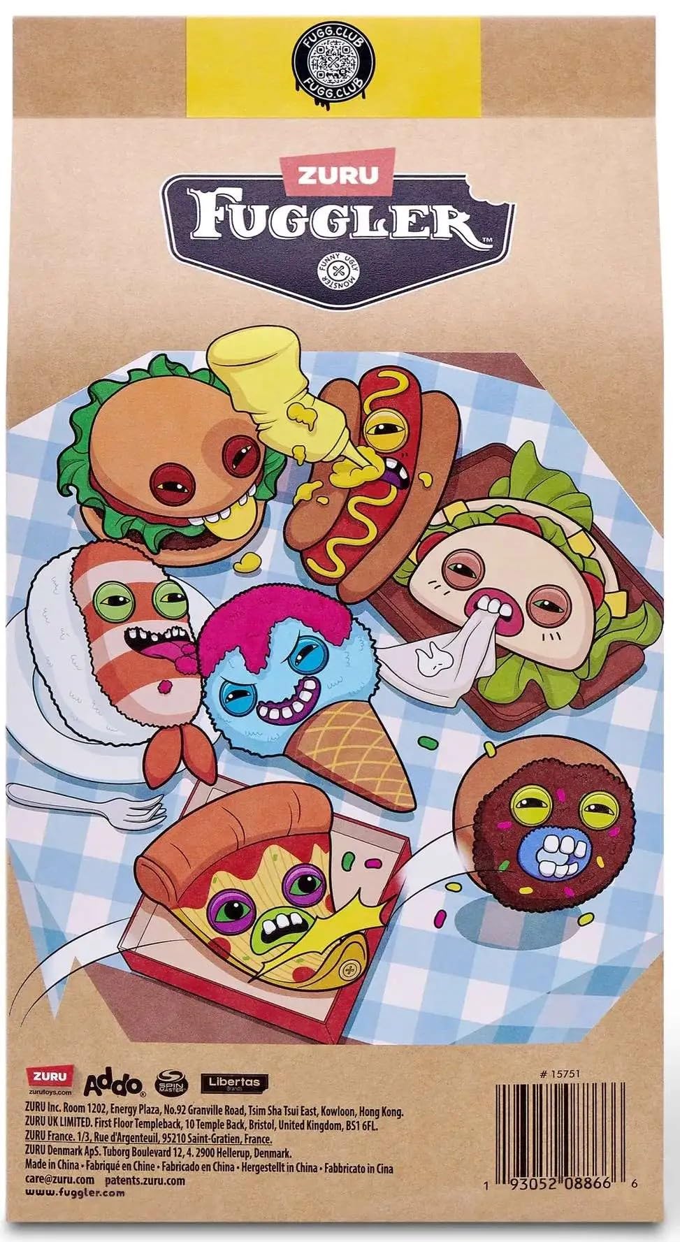 Fuggler ZURU Fuggalicious Mystery Blind Bag, Food Theme Collectible Plush Toy, Includes 1 Blind Bag, 7 in Total to Collect