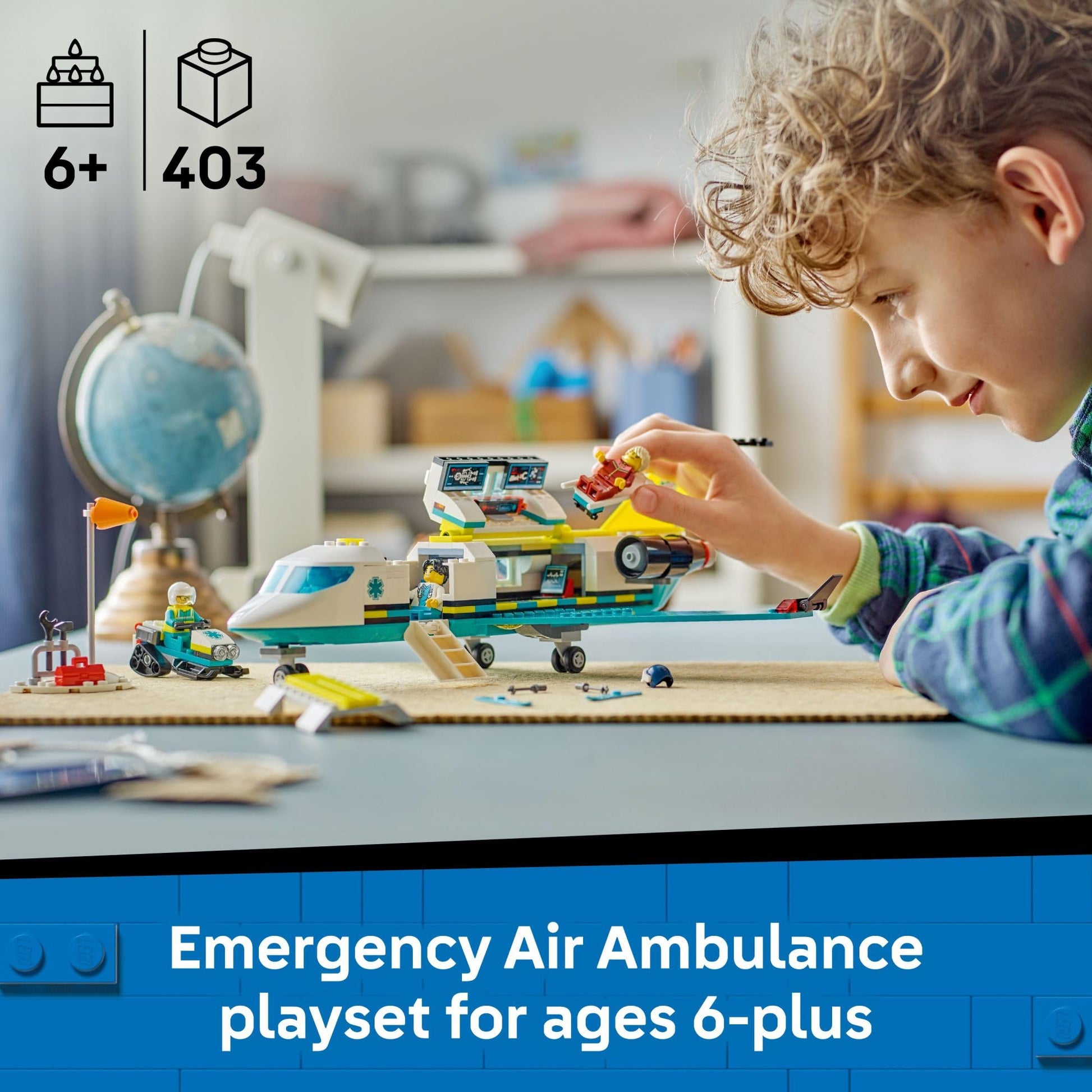 LEGO City Emergency Air Ambulance Airplane Building Toy for Kids - Pretend Play Rescue Airplane Model for Boys & Girls, Ages 6+ - Building Blocks