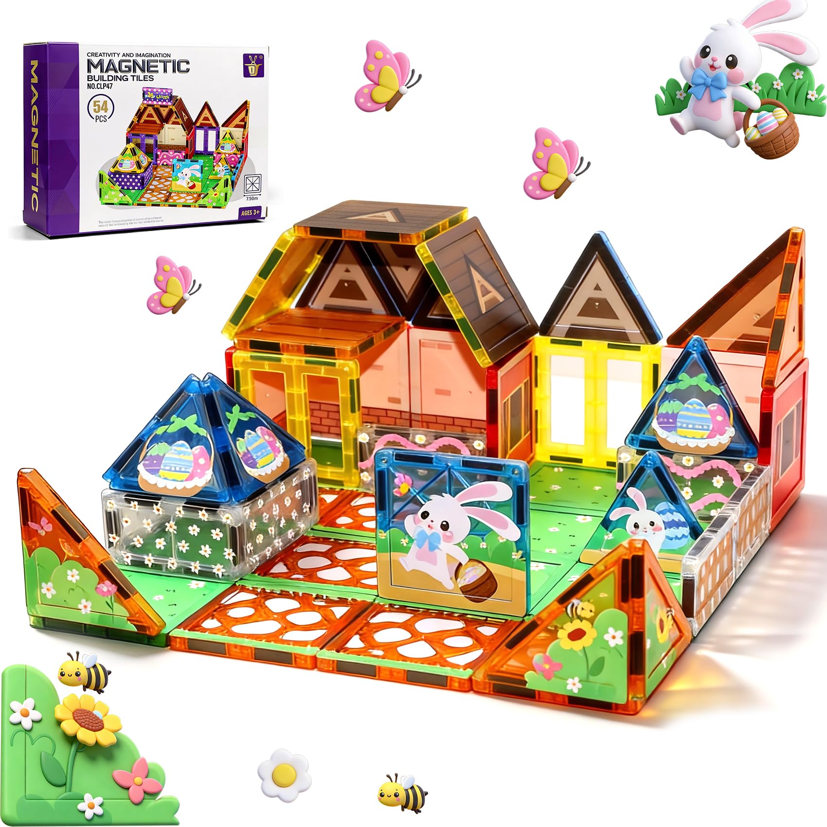 Sisxmif Magnetic Tiles for Kids Ages 4-8, Magnetic Building Blocks