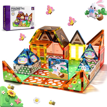 Sisxmif Magnetic Tiles for Kids Ages 4-8, Magnetic Building Blocks