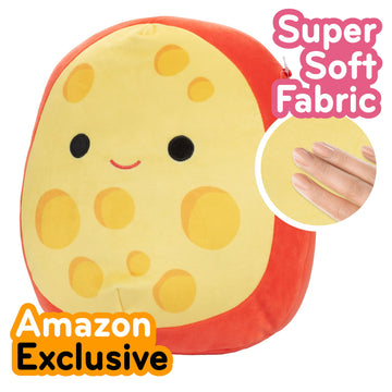 Squishmallows 10" Mannon Gouda Cheese Squishy Plush Official Jazwares Squeezable Stuffed Animal Toy, Ultra Soft Pillow, Cute Collectible, Gift