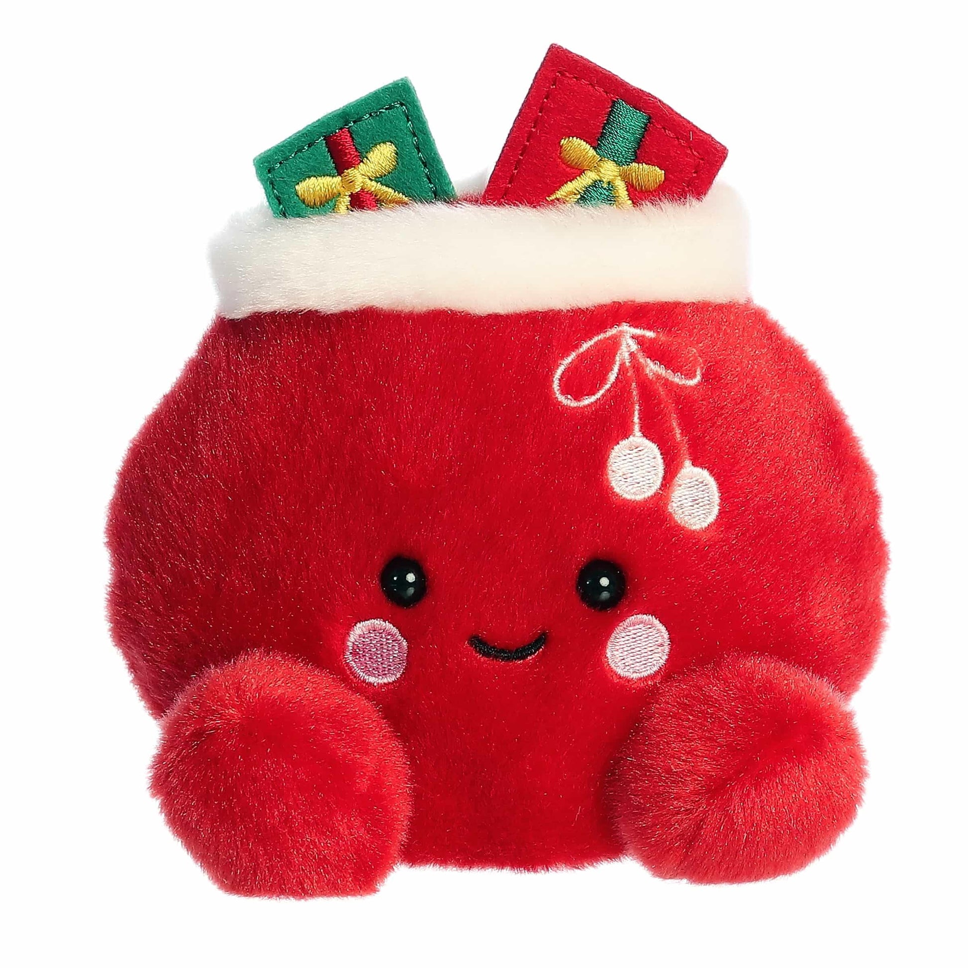 Aurora® Festive Palm Pals™ Velvet Santa Bag™ Stuffed Animal - Fun Collectible Plush for Kids and Adult Collectors - Perfect for Holiday Decorations or