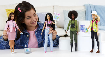 Barbie Eco-Leadership Team 4 Doll Set, Recycled Plastic (Except Head & Hair), Recycled Clothes Fabric, Accessories, for Ages 3 Years Old & Up