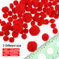450 Pieces Christmas Pipe Cleaners Sets, Including 100 Pieces Brown Chenille Stem, 200 Pieces Red Pom Poms and 150 Pieces Self Adhesive Wiggle Eyes