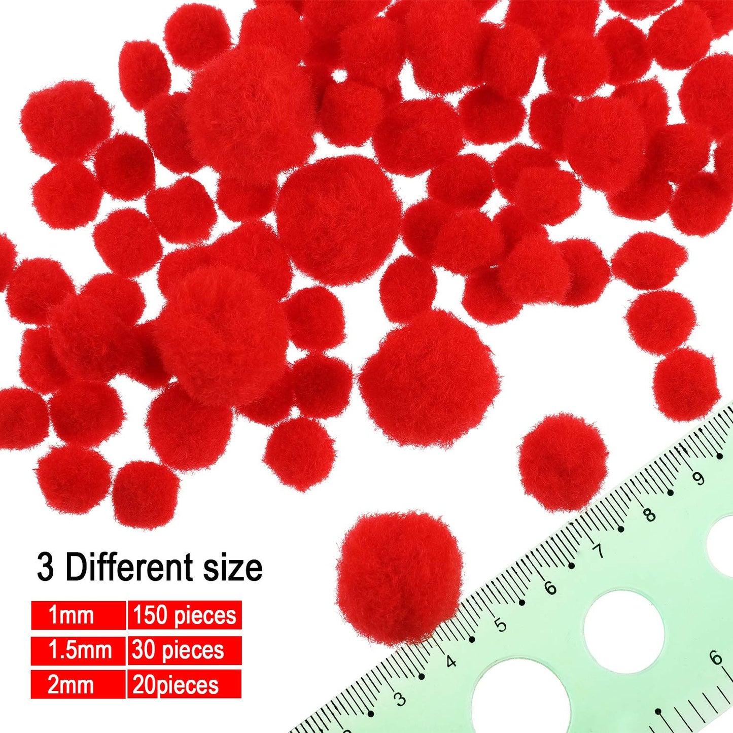 450 Pieces Christmas Pipe Cleaners Sets, Including 100 Pieces Brown Chenille Stem, 200 Pieces Red Pom Poms and 150 Pieces Self Adhesive Wiggle Eyes