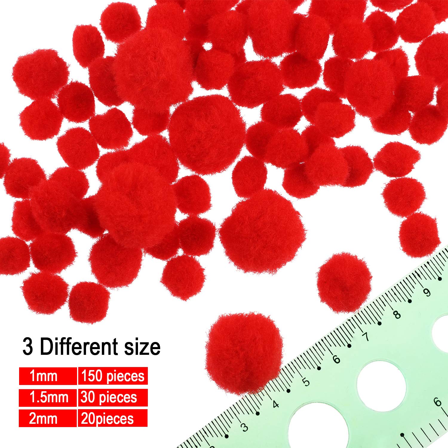 450 Pieces Christmas Pipe Cleaners Sets, Including 100 Pieces Brown Chenille Stem, 200 Pieces Red Pom Poms and 150 Pieces Self Adhesive Wiggle Eyes