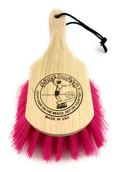 Surf Brush 8 Inch Custom Wood Handle Pink Bristles