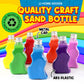 JJ CARE Sand Art Bottles [12 Wave-Shaped Sand Bottles + 6 Small & 6 Large Funnels] Craft Sand Art Kit for Kids 3 Years Above, Non-Toxic Rangoli Color