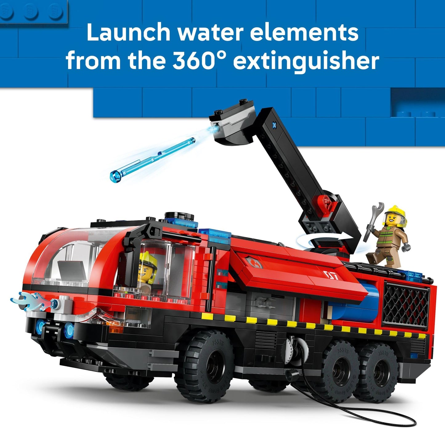 LEGO City Airport Fire Truck Kids Building Toy - Pretend Play Emergency Vehicle for Boys & Girls, Ages 7+ - Fire Engine Toy W/ 4 Firefighter