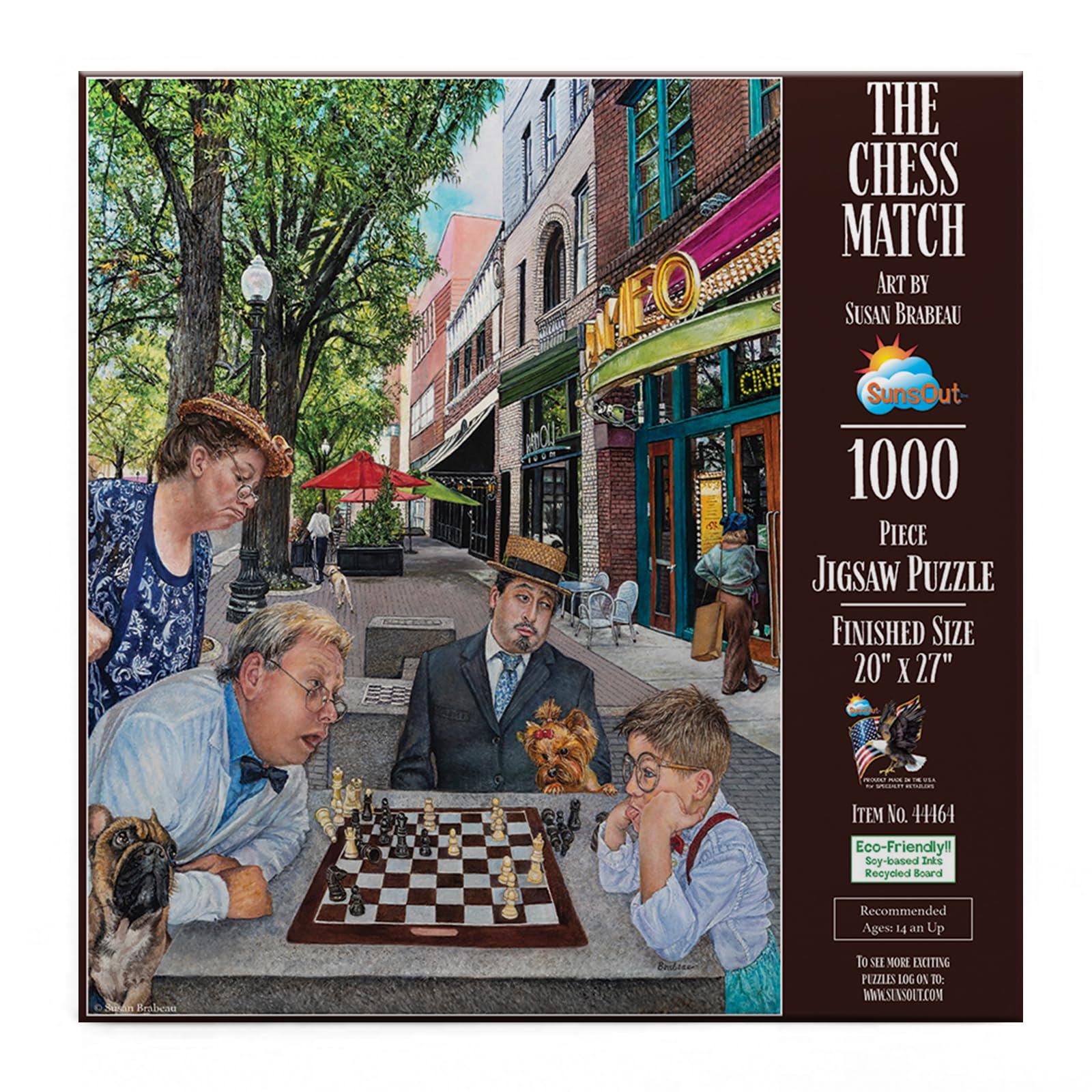 SUNSOUT INC - The Chess Match - 1000 pc Jigsaw Puzzle by Artist: Susan Brabeau - Finished Size 15" x 29" - MPN# 44464