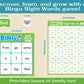 Bright Seed Sight Words Bingo Game, Learn to Read - Level 1 & 2