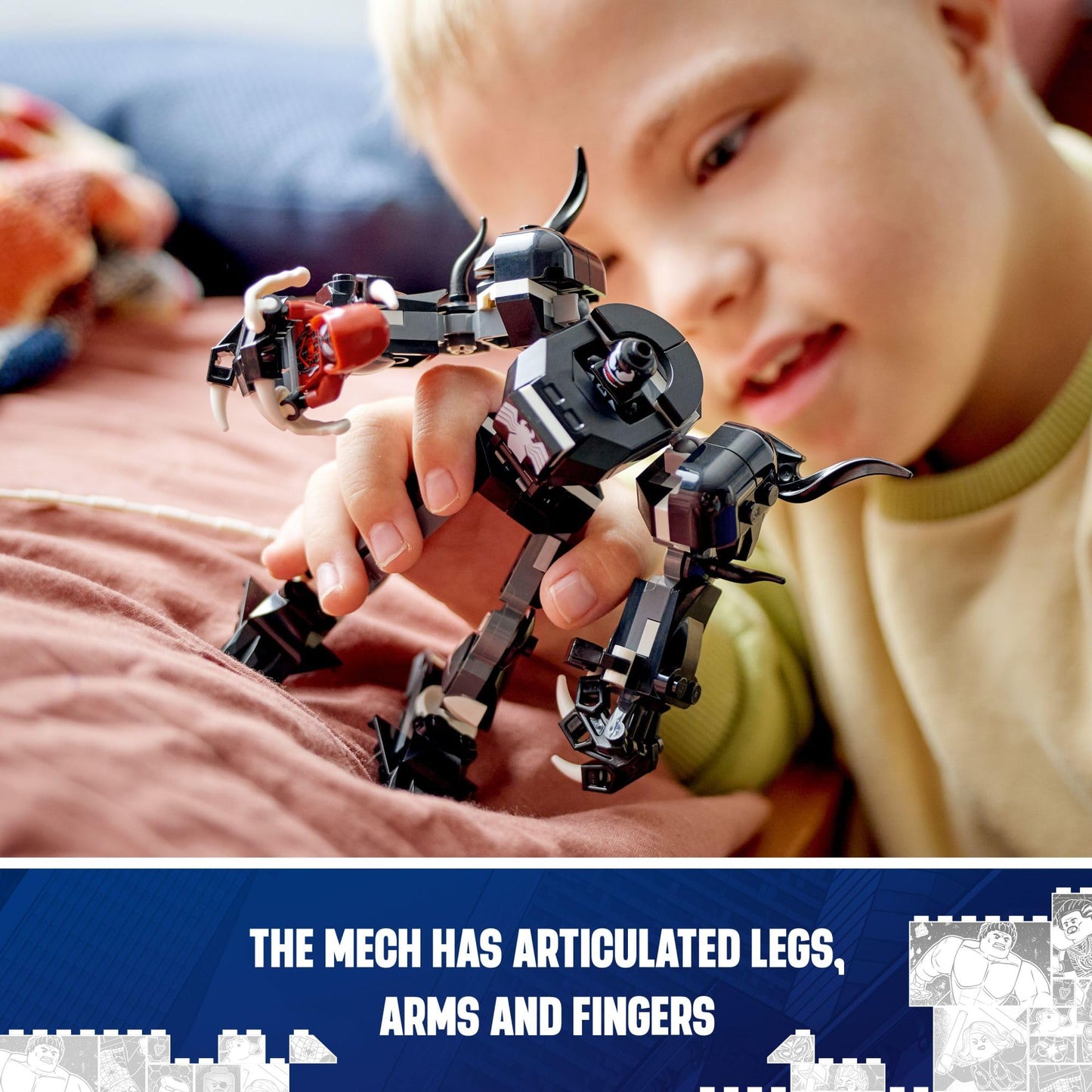 LEGO Marvel Venom Mech Armor vs. Miles Morales, Posable Action for Kids, Marvel Building Set with Minifigures, Travel Toy, Super Hero Battle Gift