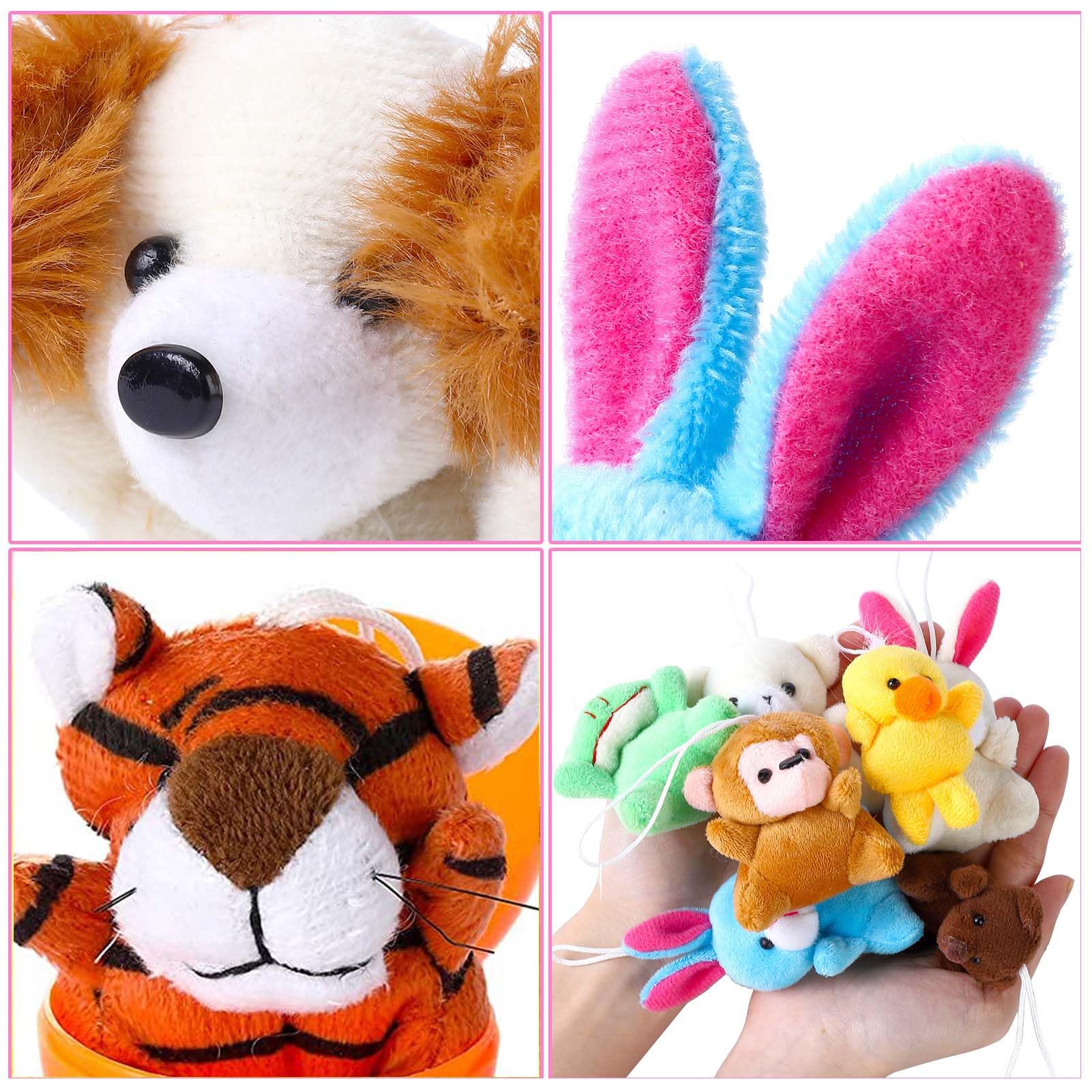 Twister.CK 24 Pack Easter Eggs Filled with Mini Plush Animals Stuffed Toy for Kids Easter Basket Stuffers/Fillers, Easter Eggs Hunt, Easter Party