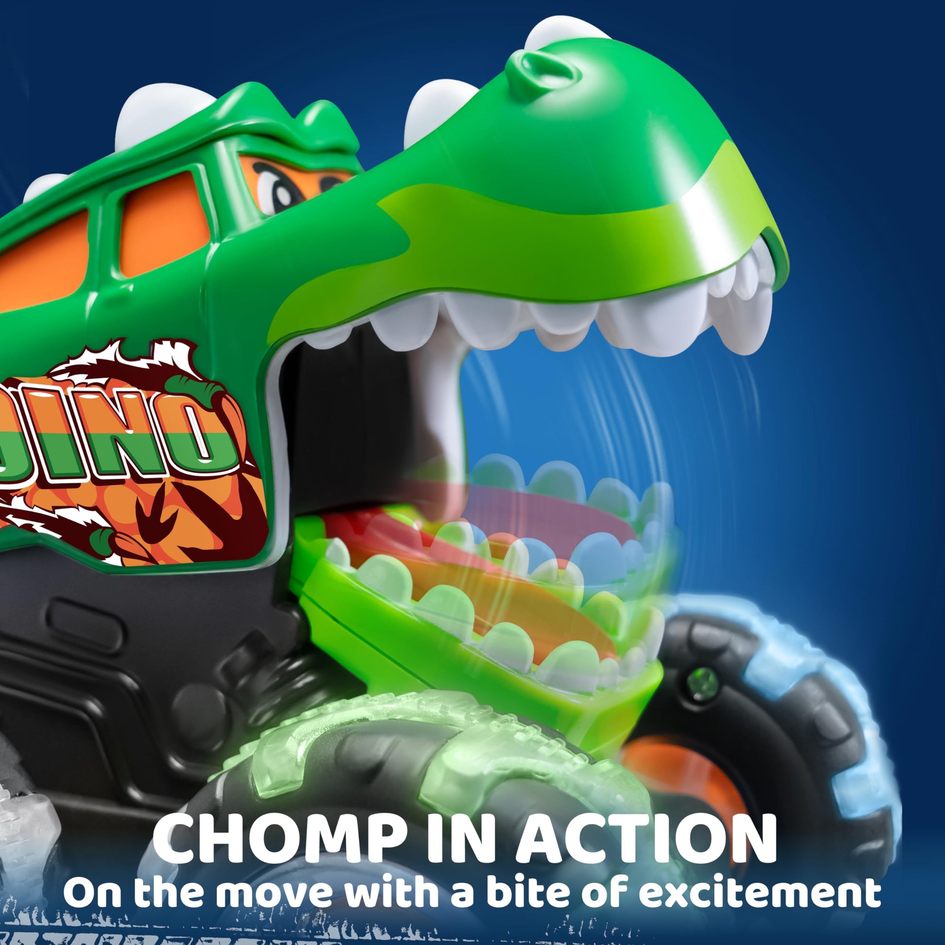 JOYIN 3 Pack Monster Truck Toy - Motion Activated Light Up Cars for Toddlers - Monster Glow Rover LED Wheels - Baby Boy Toys - Press and Go Dinosaur