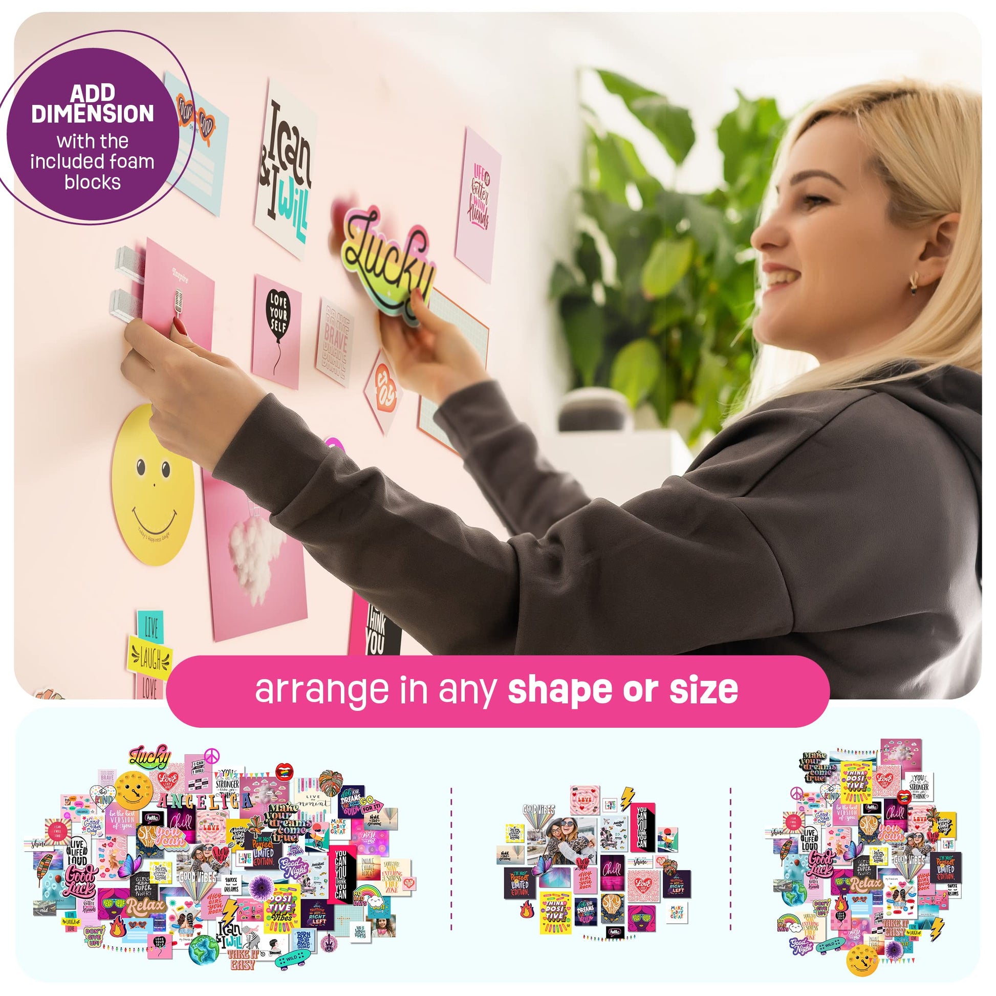 Pretty Me Wall Collage Kit for Teen & Tween Girls - Arts Craft Easter Gift Ideas for Age 11, 12,13, 14, 15, 16 Year Old Girl - Birthday Gifts