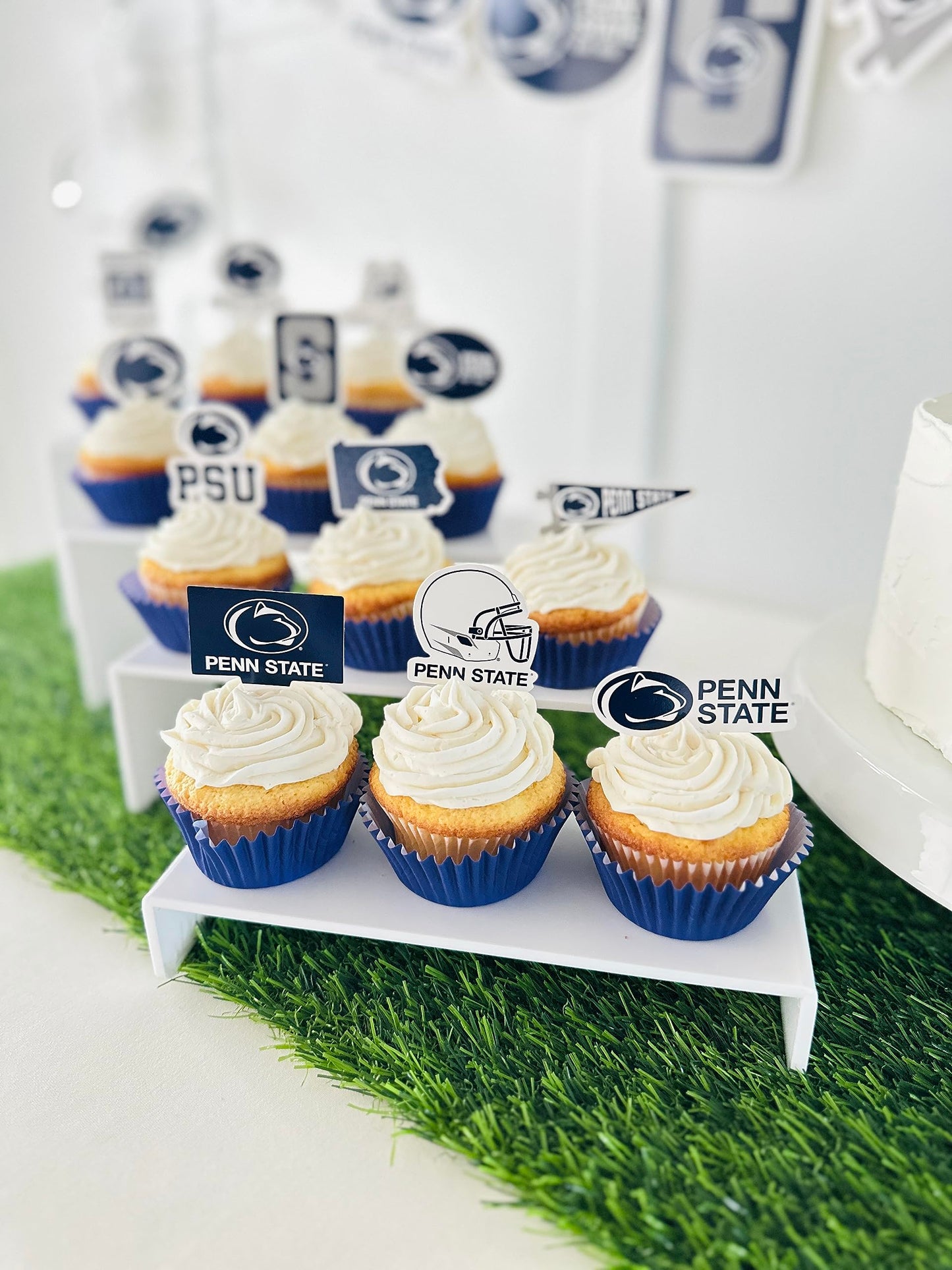 Penn State Cupcake Toppers Graduation Party Cake Decorations 24 Pc