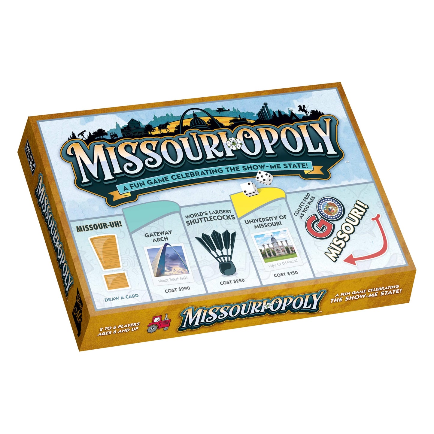 Late for The Sky Missouri-Opoly Family Board Game, State-Themed Property Trading Game for 2-6 Players, Ages 8+, Made in USA, Traditional or 1-Hour