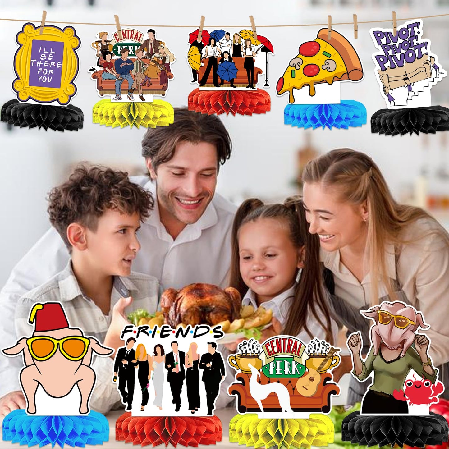 12Pcs Friends Themed Party Decorations Honeycomb Centerpieces Friends Party Decorations Friends TV Show Decorations Friends Bachelorette Party