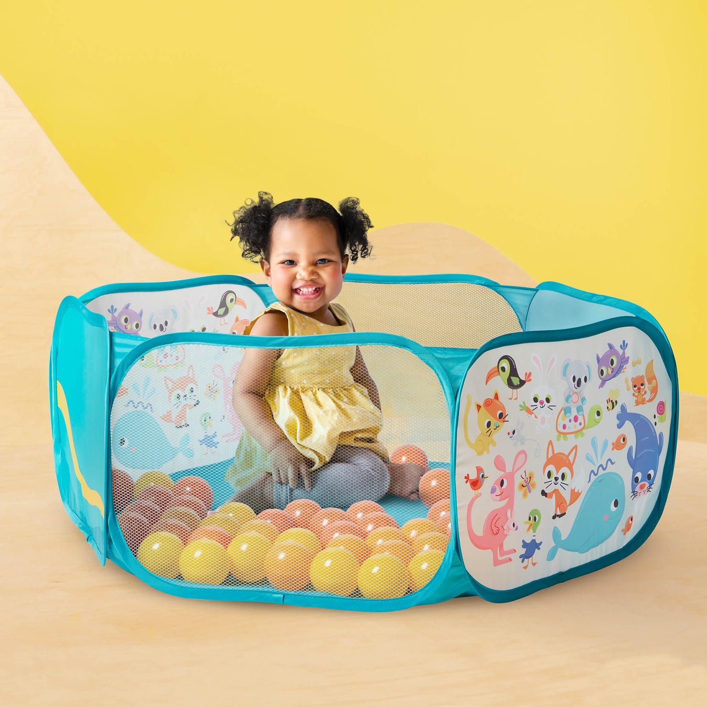 B. toys Mini Playspace, Pop-Up Foldable with 42 Balls Set, -2, -2