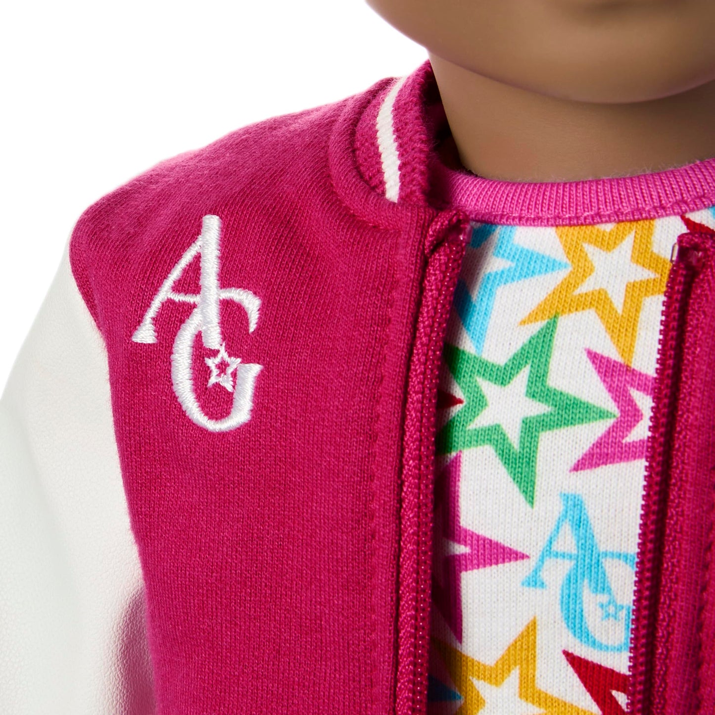 American Girl, Truly Me 18-inch Doll #114 with Brown Eyes, Without Hair, Deep Skin, Varsity Jacket, for Ages 6+