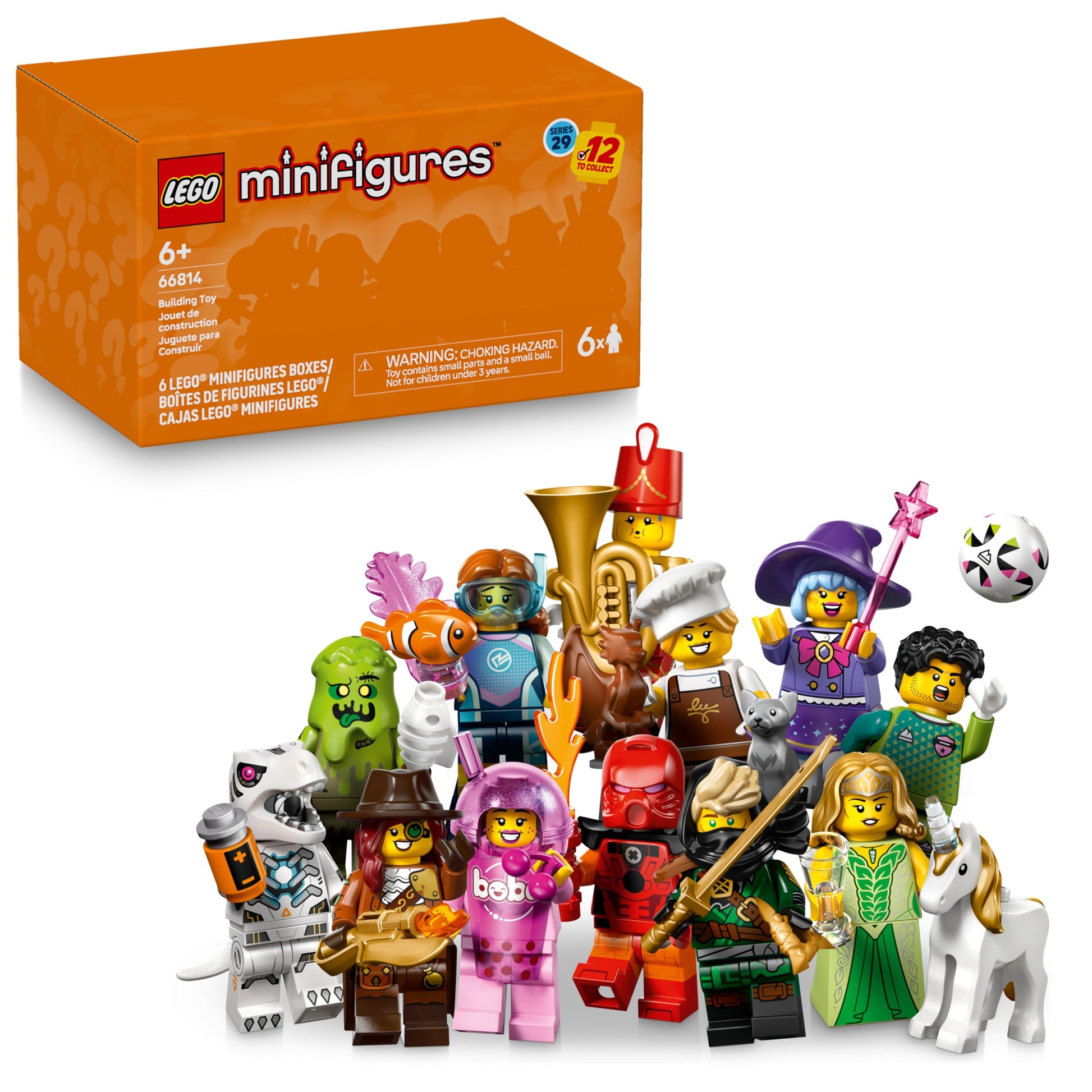 LEGO Minifigures Series 29 6 Pack - Mystery Box Multipack - Birthday Party Favors for Boys & Girls, Ages 6+ - Goodie Bag Stuffers for Kids - 66814