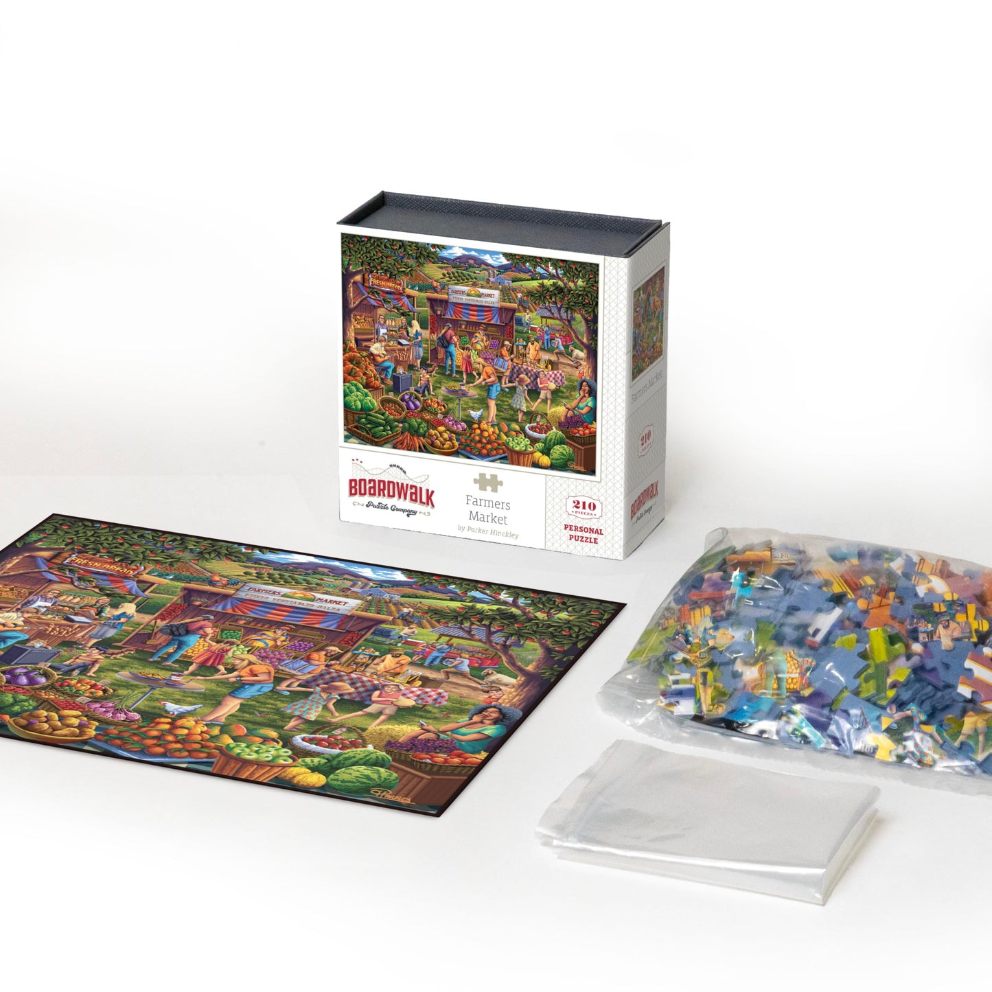 Boardwalk Farmers Market 210 Piece Personal Puzzle, Jigsaw Puzzles with Premium Box, Farm Gifts for Adults, 6"x8"