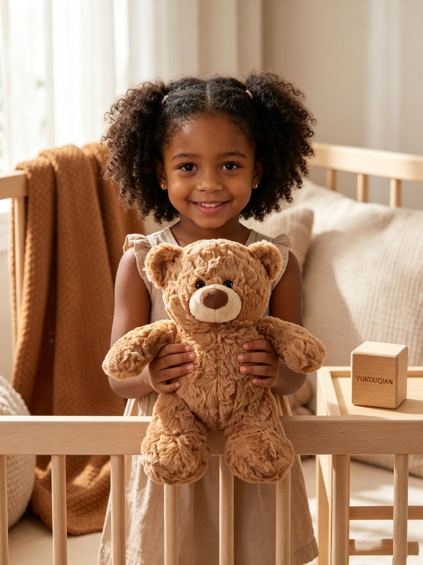 YUKOUQIAN Bear Stuffed Animal Cute Plush Doll Toy 11 inch for Girls Boys Christmas (luo Bear Brown)