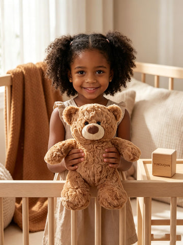 YUKOUQIAN Bear Stuffed Animal Cute Plush Doll Toy 11 inch for Girls Boys Christmas (luo Bear Brown)