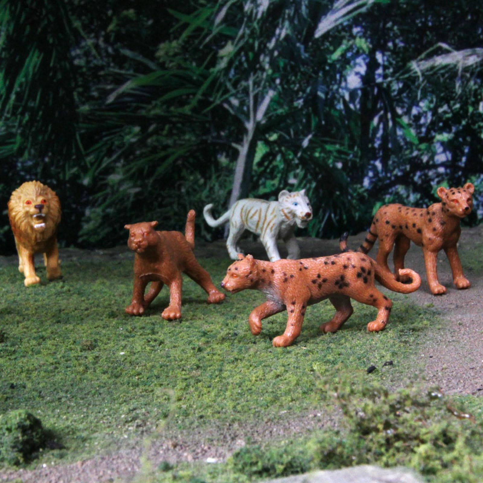 Safari Ltd. Big Cats TOOB - 9 Mini Figurines Including Lion, Tiger, White Tiger, Jaguar, Black Jaguar, Mountain Lion, Cheetah, Leopard, and Ocelot