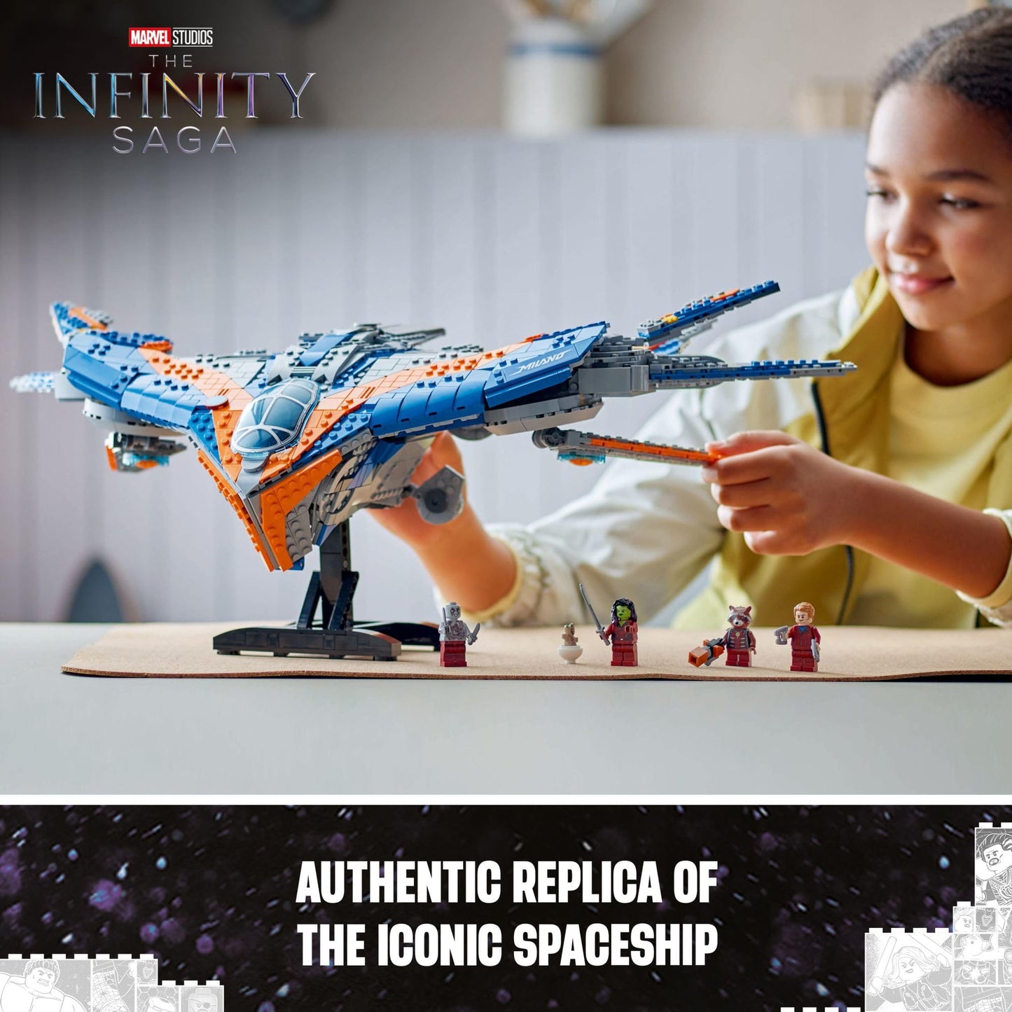 LEGO Marvel Guardians of The Galaxy: The Milano Buildable Starship Toy, Marvel Gift for Kids with 4 Super Hero Minifigures, Guardians of The Galaxy