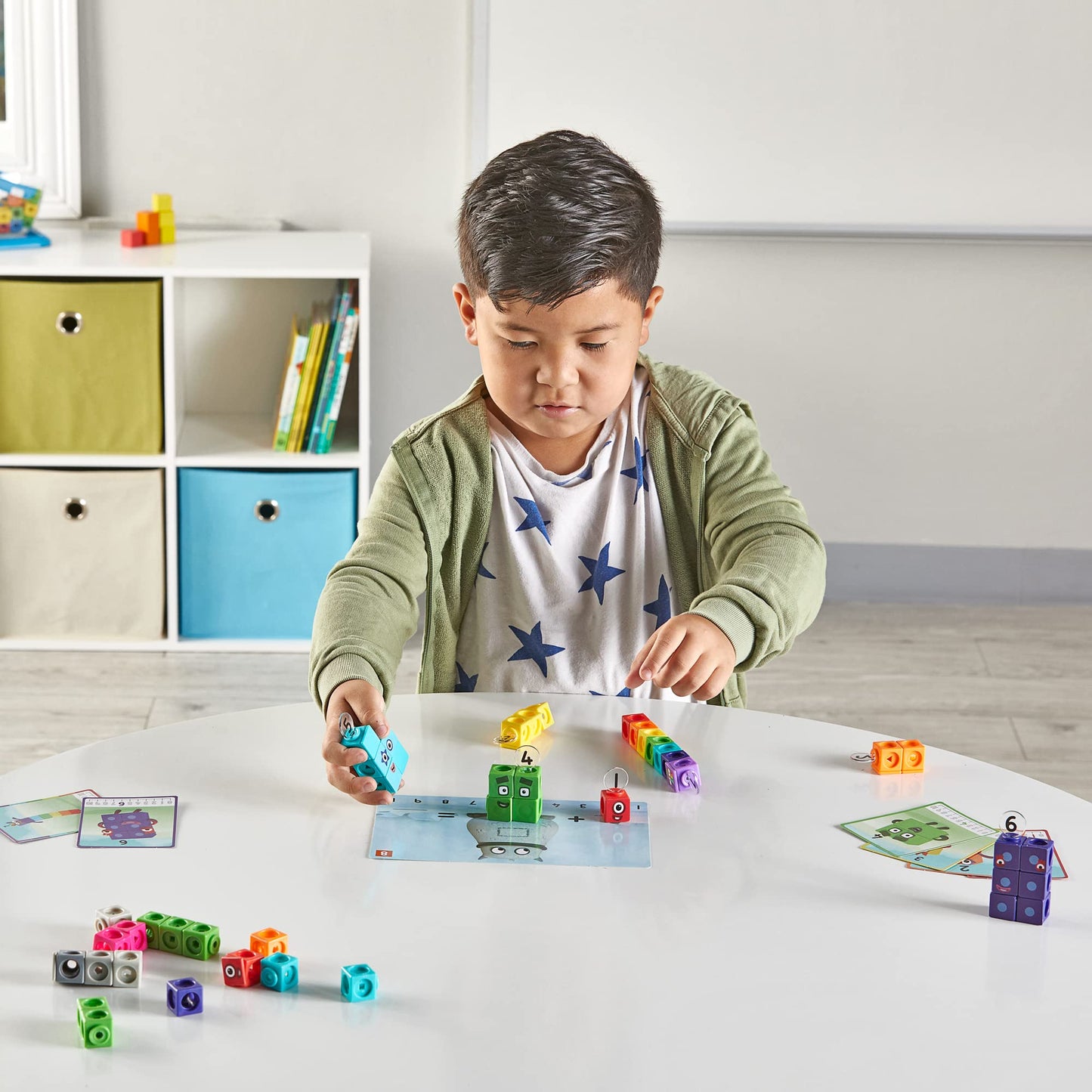hand2mind MathLink Cubes Numberblocks 1-10 Activity Set, 30 Preschool Learning Activities, Counting Blocks, Linking Cubes, Educational Toys for Kids