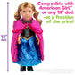 3pc Anna Frozen Movie Inspired Outfit- 18" Doll Clothes & Accessories Compatible w American Girl Dolls- Snow Queen Princess Set Includes Dress, Shawl