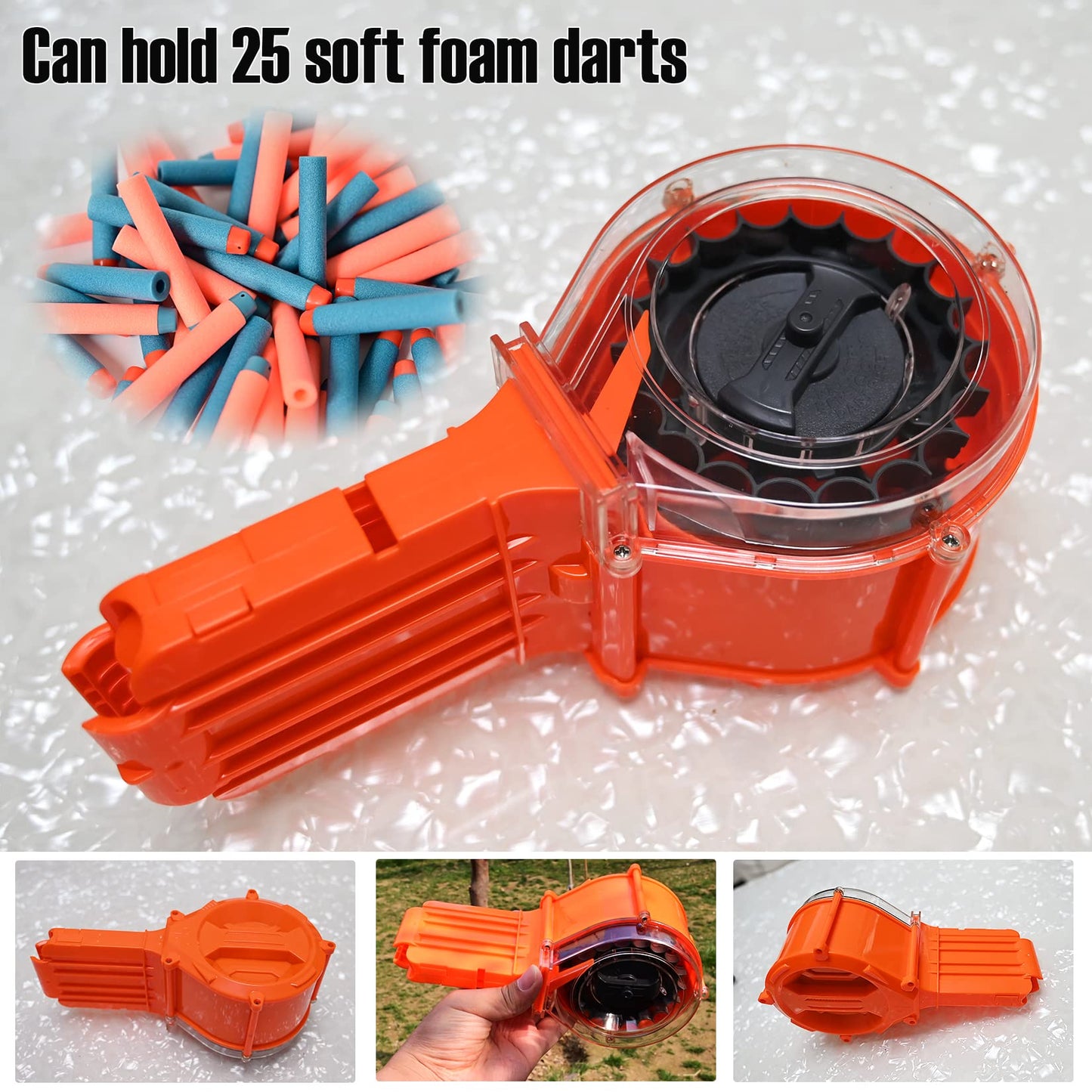 lififun Dart Drum, 25-Dart Drum Magazine for Nerf N-Strike Elite & Elite 2.0 Series Blasters